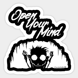 Open Your Mind White Sticker